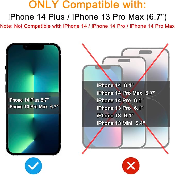 TECHO Privacy Screen Protector Compatible with iPhone 14 Plus/iPhone 13 Pro Max Tempered Glass Film (Edge to Edge Full Coverage) (Anti Spy) (Case Friendly) (2 PACK) (6.7 inch)