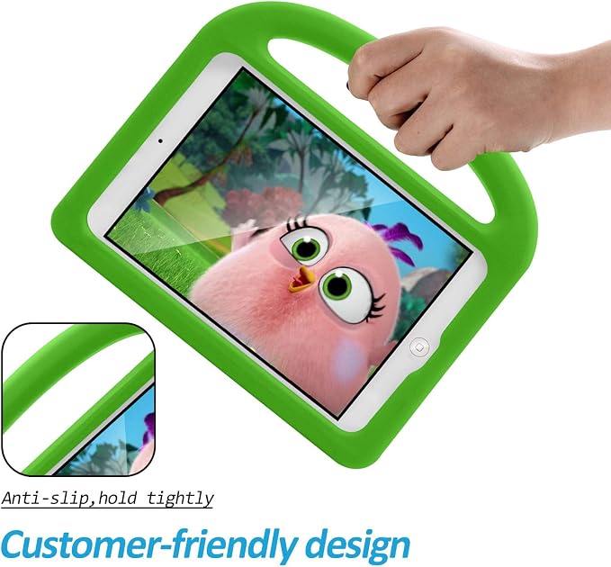 Kids Case for iPad 6th/5th Generation iPad 9.7 inch 2018/2017 and iPad Air 1/Air 2 Case with Handle/Kickstand EVA Foam Shockproof Stand Cover for iPad Air 1st/2nd Gen/iPad Pro 9.7Black Bird
