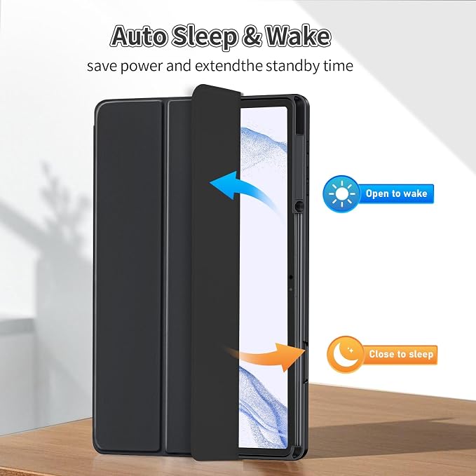 Case for Samsung Galaxy Tab S8 Plus 2022 / S7 FE 2021 / S7 Plus 2020 12.4 Case with S Pen Holder Dual Slim Folio Stand Protective Tablet Cover Multi-Angle Viewing Auto Wake/Sleep(Black)