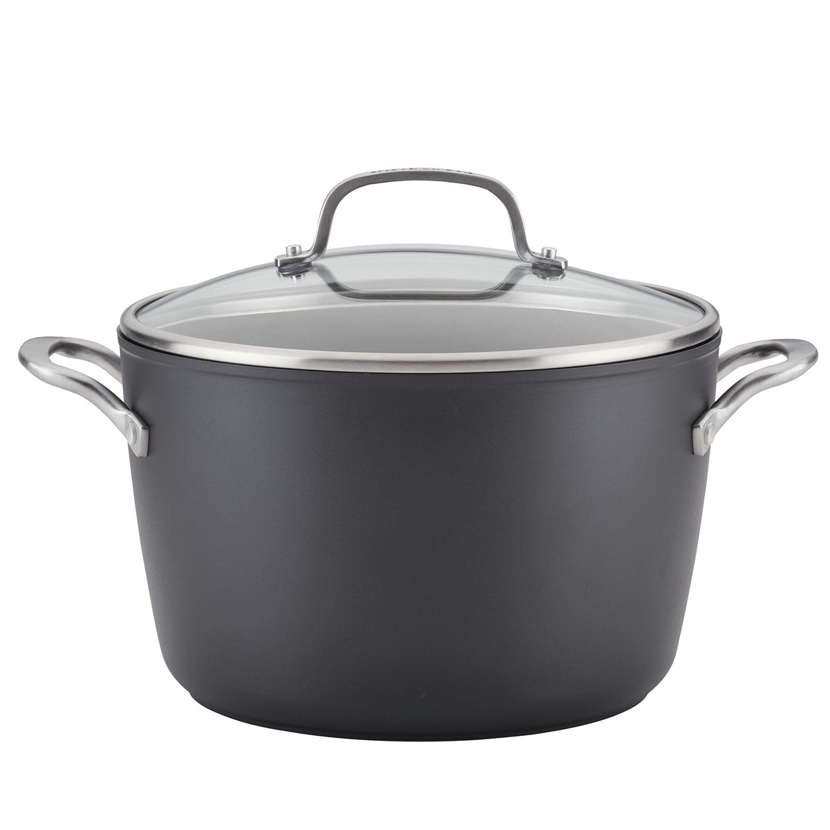 KitchenAid Hard Anodized Induction Nonstick Frying Pan Set With Lid, 3-Piece – 8 & 10 Inch Skillets, Durable, Even Heating, Dishwasher & Oven Safe, Easy-Clean, Matte Black