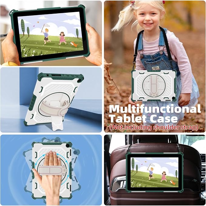 for Flre HD 8 &amp 8 Plus Case 12th/10th Generation | (2024/2022/2020 Release) with 360 Kickstand Hand Strap for Kids