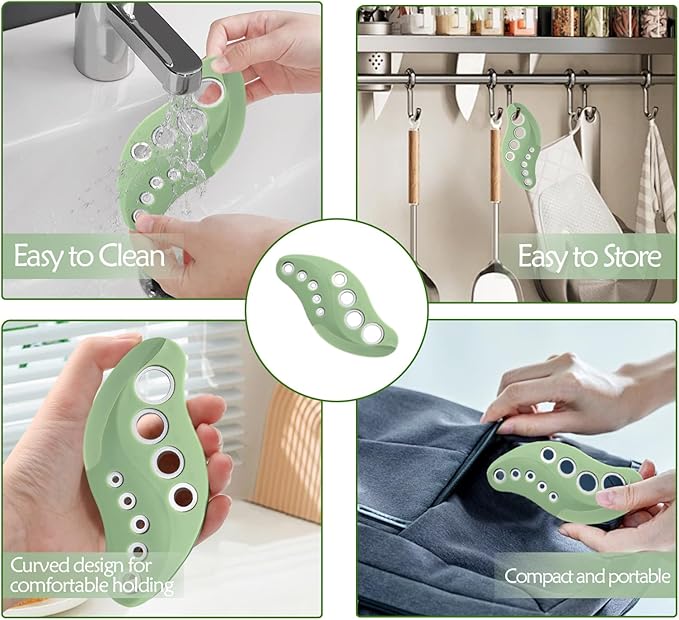 Herb Stripper 9 Holes with Herb Cutter, Stainless Steel Herb Leaf Stripping Tool, Herb Cutter Tool, Herb Leaf Peeler for Fresh Herbs Collard Greens Thyme Basil Rosemary Stripper, Dishwasher Safe