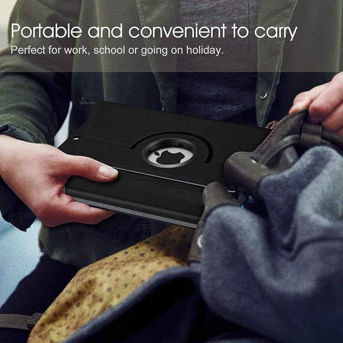 Fintie 360° Rotating Case for iPad 9th / 8th / 7th Generation 10.2 Inch | Swivel Stand Portrait &amp Landscape Viewing Shockproof Cover with Pencil Holder Auto Wake/Sleep Aqua Wave