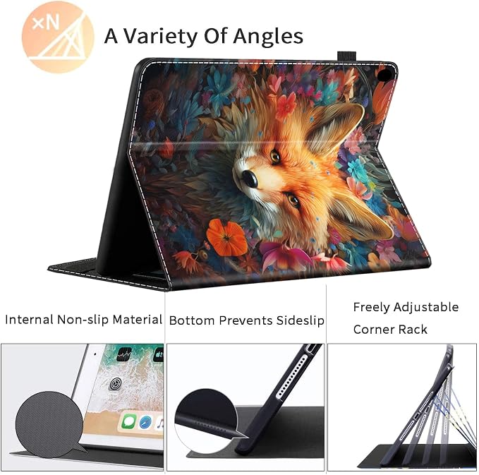 Case Fits All-New Amazon Kindle Fire HD 10 &amp 10 Plus Tablet (13th/11th Generation 2023/2021 Release) 10.1 Durable Shockproof Protective Cover with Auto Wake/Sleep，Black Woman Queen Afro Design