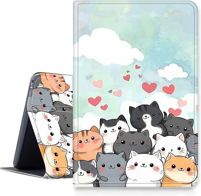 Case for Amazon Fire 7 Tablet 2019/2017 Release 9th/7th Generation PU Leather Smart Protective Cover with Auto Sleep/Wake for Fire 7 2019Dog Wearing Witch Hat Pumpkin