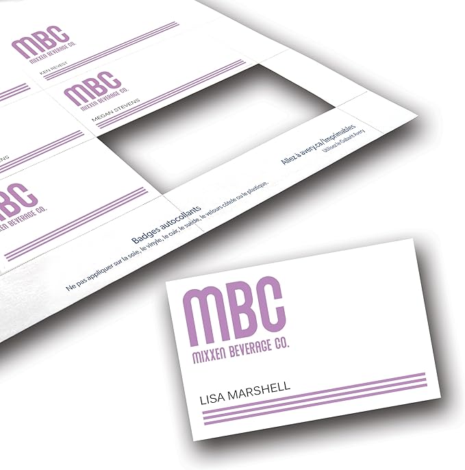 Avery Customizable Name Badge Inserts, 2.25” x 3.5”, White, 400 Printable Name Tag Inserts (5390) (Pack of 5)
