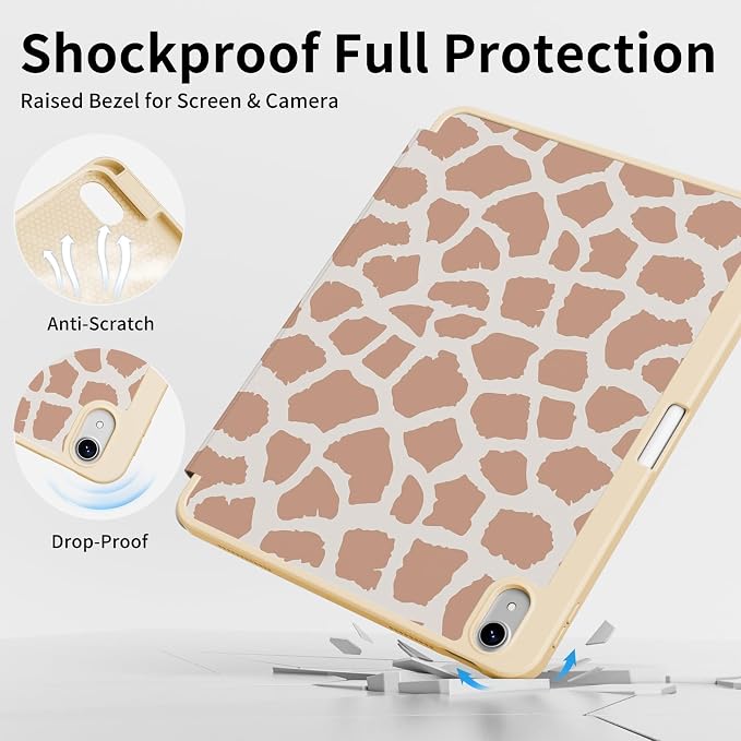 Case for iPad 11th Generation A16 Chip (2025) iPad 10th Generation Case 10.9-inch (2022) Trifold Stable Stand Protective Soft TPU Back Cover with Pencil Holder Black