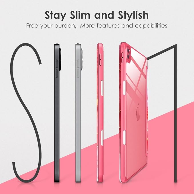 VIKESI Case for iPad Pro 12.9 6th/5th/4th/3rd Generation 2022/2021/2020/2018TPU Shockproof FrameBuilt-in Pencil HolderAuto Sleep/Wake - Black