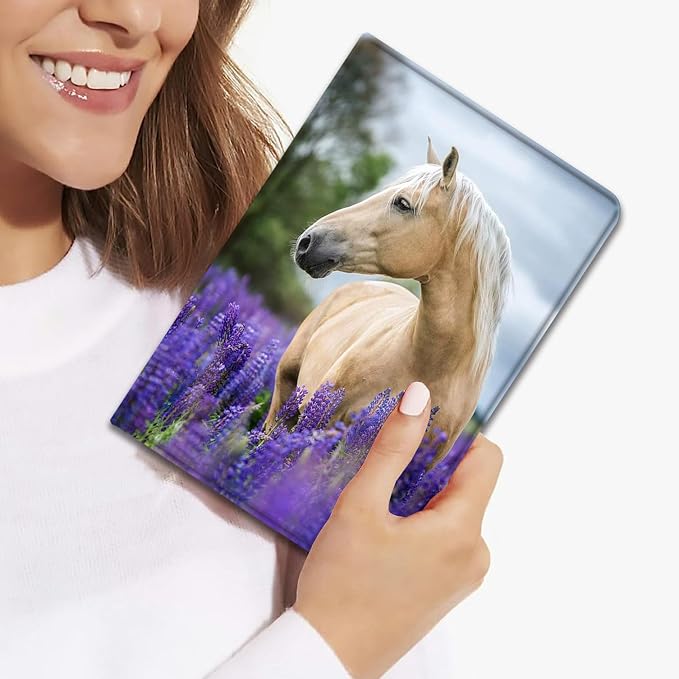 Case for Samsung Galaxy Tab A11 + Plus/A9 + Plus 11 Inch 2025/2023 Ultra-Thin Multi-Angle Protective Cover with Auto Sleep/Wake Black Cat and the Blue Flower
