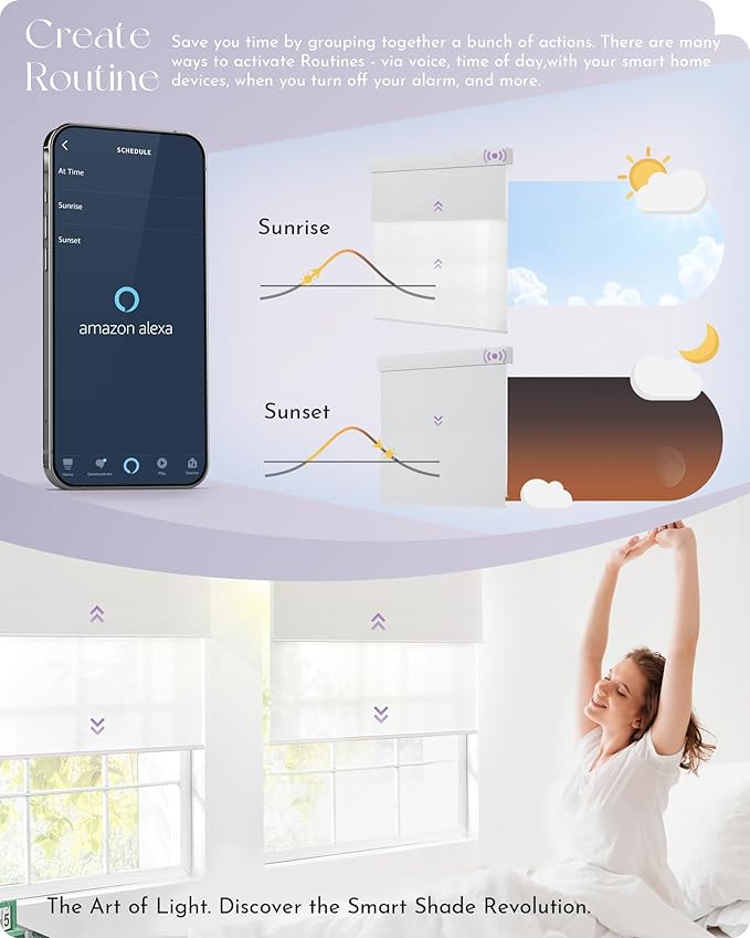 Graywind Motorized Dual Shades Smart Double Blinds Blackout and Light Filtering Blinds in One Set Remote Alexa Google Smart Control Roller Shades, Customized Size (Jacquard White)