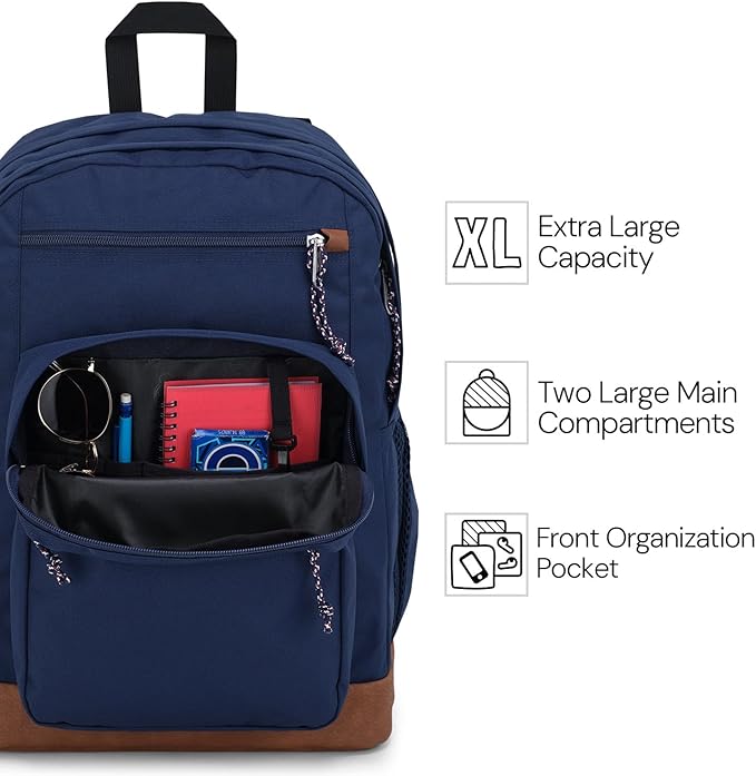 JanSport Cool Backpack, with 15-inch Laptop Sleeve - Large Computer Bag Rucksack with 2 Compartments, Ergonomic Straps, Russet Red