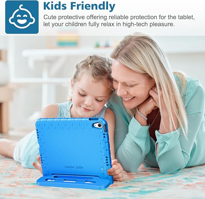 Fintie Kid-Friendly Case for iPad (A16) 11th Gen 11-inch iPad 10th Gen | for iPad 10th Generation 10.9 EVA Foam Lightweight Shockproof Handle Stand Cover Pencil Holder for Girls &amp Boys Blac