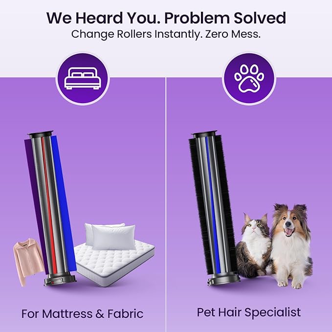 Bed Vacuum Cleaner, Mattress Vacuum with 2 Roller Brushes 253.7nm UV-C Light & Ultrasonic,145°F Heat, HEPA Filter, 18kPa Suction 650W Powerful Handheld Vacuums for Dust & Pet Hair(Corded)