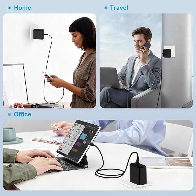 Type C Wall Charger 65W Super Fast Charging Block Wall Charger Cube Brick | Replacement for Samsung Galaxy S26 Ultra S26 S25 FE S24 Ultra A17 A16 A56 A15 Pixel 10a 10 9a 9 Pro iPhone 17e 17 16 Pro Ma