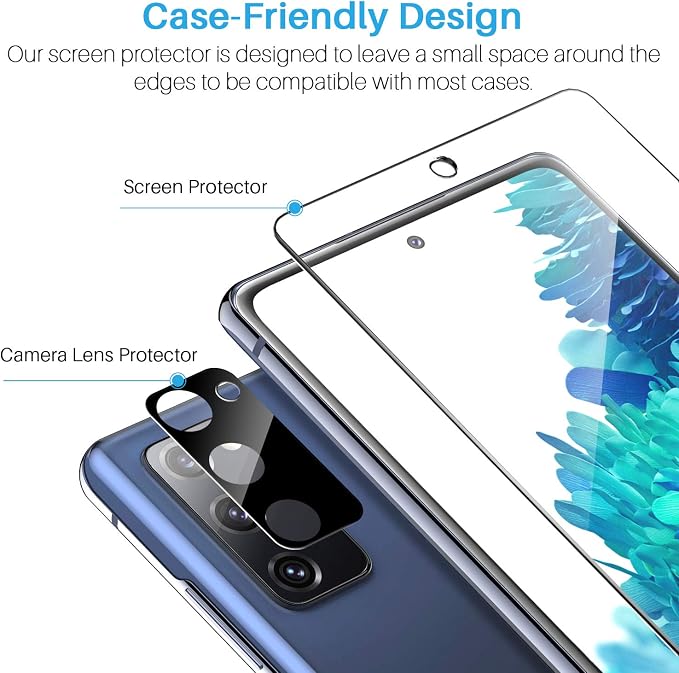 LK 3+3 Pack Samsung Galaxy S20 FE Screen Protector + Camera Lens Protector | 9H Tempered Glass Easy Installation [Not Fit for Galaxy S20]
