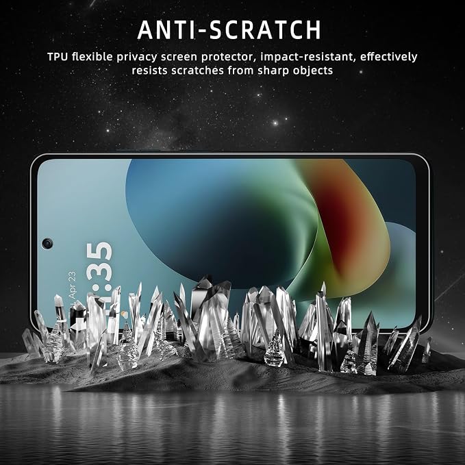 for Motorola Edge 2025 Privacy Screen Protector Flexible TPU | [2 Pack][Scratch-Resistant][Full Coverage] Anti Spy Protective Film Privacy Screen Protector for Motorola Edge 2025