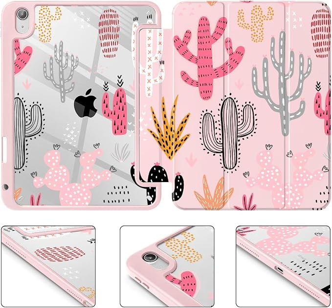 Mektron Case for 2026 iPad Air 11 inch M4 8th (M3 2025 7th /M2 2024 6th) Compatible with iPad Air 10.9 (2022 5th Gen /2020 4th Gen) Shockproof Clear Shell Blue Bows &amp Flowers