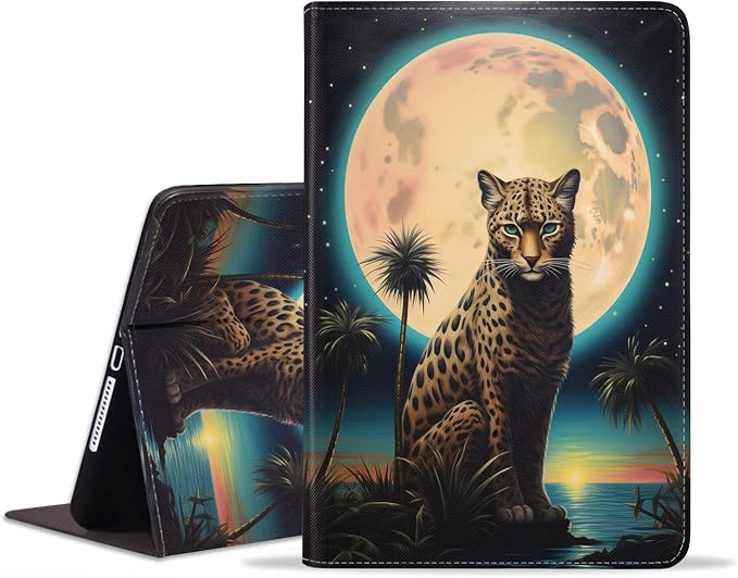 Case for iPad 6th/5th Generation (2018 2017 Model 9.7 Inch) iPad Air 2/Air 1 (9.7 Inch) Slim PU Leather Stand Folio Cover with Auto Wake Sleep African Woman Wolf