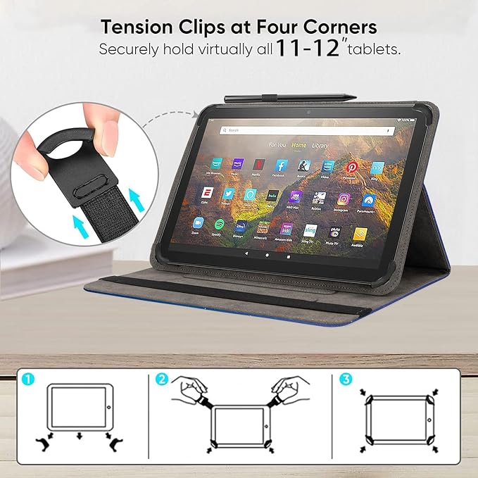 Universal 11 12 Inch Android Tablet Case Slim Fit Standing Cover for 10.9 11 11.5 12 Touchscreen Tablet with Multiple Viewing AnglesBird Tree