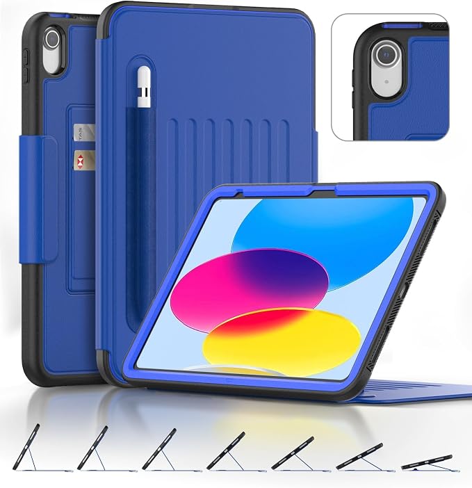 DAORANGE for iPad (A16) 11th Generation Case iPad 10th Gen Case Black | For iPad 11/10.9 Inch Case 2025/2022 Strong Magnetic Shockproof Case with Multi-Angle Stand Pen Holder Rugged &amp Durable