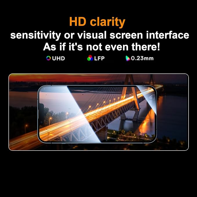 OneFish Screen Protector for iPhone 13 Pro Max / 14 Plus Privacy 4-Way 360° Anti-Spy Tempered Glass 9H Hardness HD Clear Anti-Fingerprint 3D Curved Edges Case-Friendly &amp Easy Installation