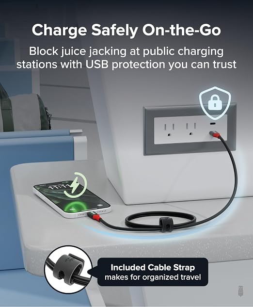 Plugable USB C to USB C Cable Data Blocker Charge Only Cable (1m/3.3ft): 240W Safe Fast Charging for MacBook iPhone 15/16 Galaxy S24 Steam Deck and More USBC Devices (USBC-CC1M)