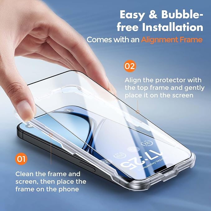 UNBREAKcable 3-Pack Screen Protector for iPhone 15 Double Shatterproof Tempered Glass [Easy Installation Frame] [99.99% HD Clear] [9H Hardness] [Full Coverage] [Case Friendly] for Apple 15 6.1 inch