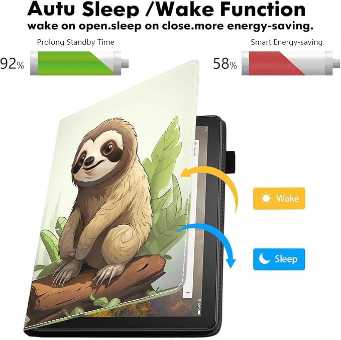Case for Amazon Kindle Fire HD 10 Tablet 10.1 (9th/7th Generation 2019/2017 Release) - PU Leather Folio Case with Smart Auto Wake/Sleep African American Girl