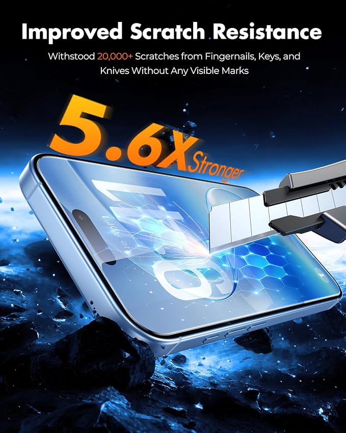 UNBREAKcable iPhone 17 Screen Protector [3-Pack] Tempered Glass with Auto-Align Tech for Easy Install 9H+ Hardness Anti-Fingerprint Ultra-Clear Full-Coverage Protection 6.3-Inch