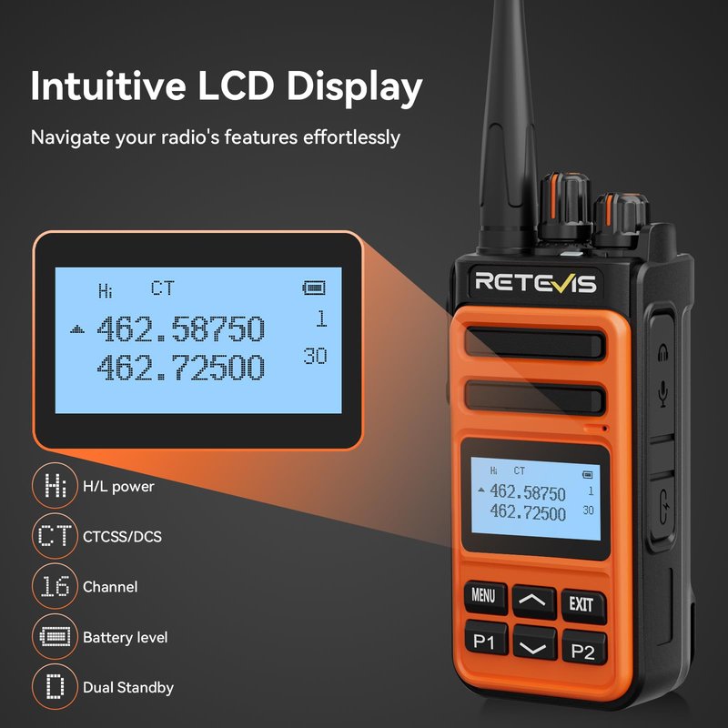 Retevis MateTalk C6B GMRS 2 Way Radio Long Range,Heavy Duty Walkie Talkies with Earpieces,Shock/Drop Resistant,1500mAh,Fast Charging,NOAA,Dual Watch,High Performance,Rugged Radios for Jobsite(6 Pack)