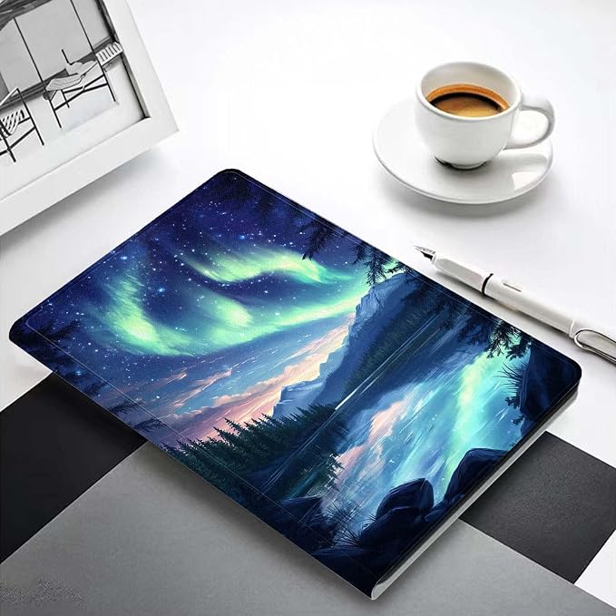 Case for iPad 9th/8th/7th Generation (2021/2020/2019) 10.2-inchSlim PU Leather Cover Adjustable Stand Auto Wake/SleepAurora Over Mountains