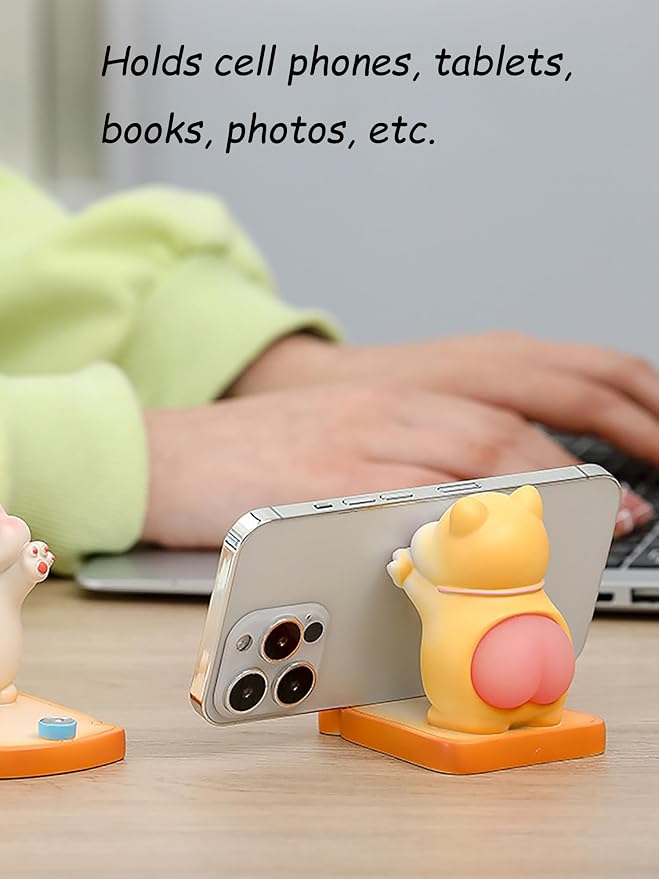 Cute Cat Phone Holder - Universal Cellphone &amp Tablet Stand Novelty Desk Accessory for Bedroom &amp Office