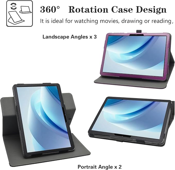 LiuShan Compatible with DOOGEE U13 caseDOOGEE Tab E3 Pro case360 Degree Rotation Stand PU Cover for DOOGEE U13/ DOOGEE Tab E3 Pro/Blackview Mega 8/ SVITOO P1300/ SVITOO P300 13 Inch TabletBlack