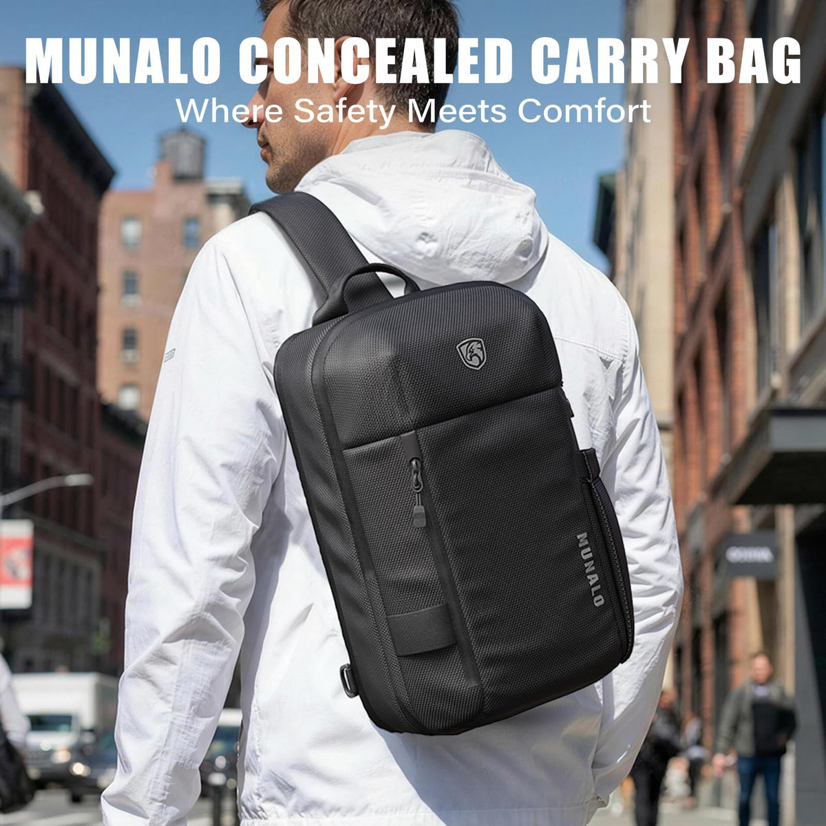 MUNALO Concealed Carry Bag for Men & Women - CCW Sling Bag, Tactical Crossbody/Cross Body EDC Holster Bags for Pistol/Gun - Ideal for Trigger Coverage & Quick Draw Access