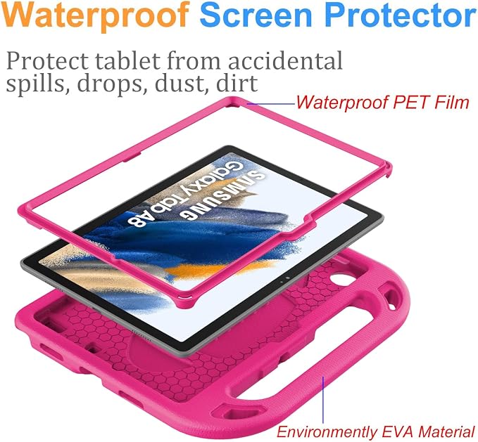 BMOUO Kids Case for Samsung Galaxy Tab A8 10.5 Inch 2022 (SM-X200/X205/X207) - with Screen Protector Shockproof Galaxy Tab A8 10.5 Tablet Case Blue