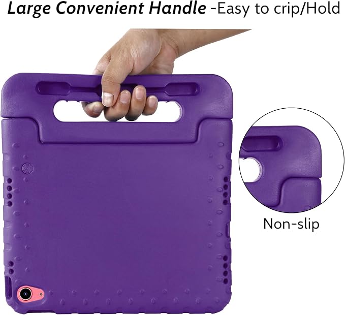 Dteck Kids Case for iPad 10.2 - Shockproof Rugged EVA Handle Stand Child Proof Case for iPad 9/8/7 Generation Black