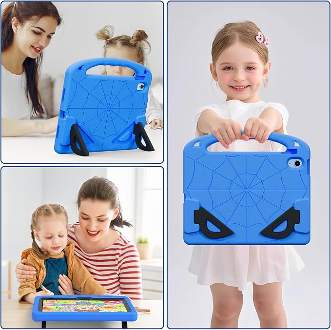 Kids Case for iPad A16 11th/ 10th Generation (2025/2022 Model) | iPad 11/ iPad 10 Full-Body Drop Protection cover with Screen Protector EVA Shockproof Handle Stand Black