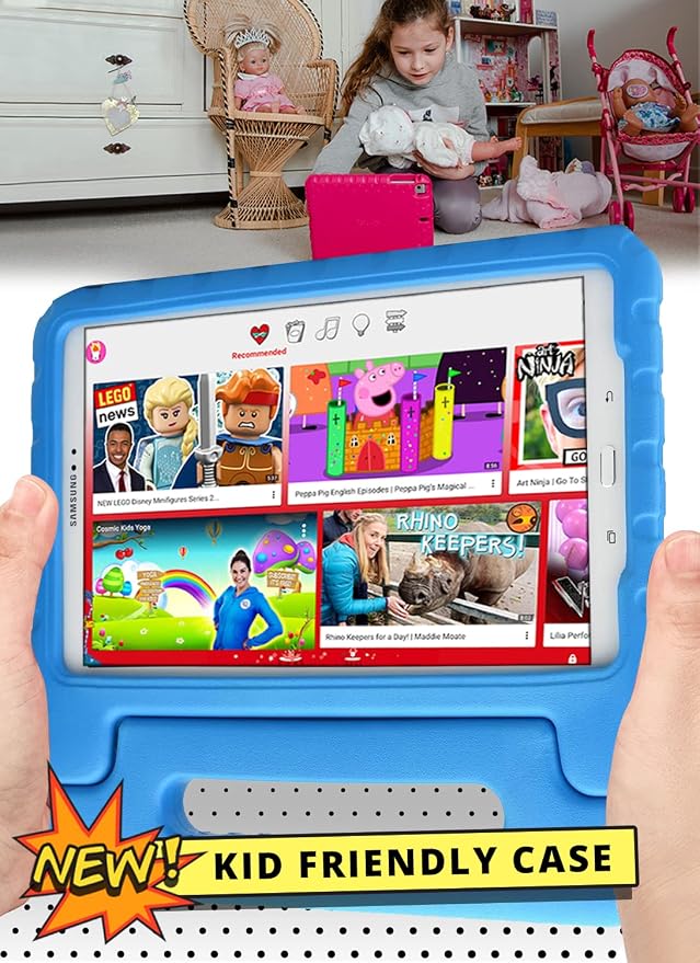Cooper Dynamo [Rugged Kids Case] Protective Case for Samsung Tab A 10.1 (2016) T580 T585 only | Child Proof Cover with Stand Handle Screen Protector (Blue) NOT FIT with P580 P585 and 2019 Released