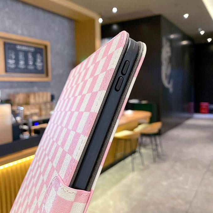 Checkered Case for iPad (A16) 11th Generation 11 Inch (2025) iPad 10th Generation 10.9 Inch (2022) with Pencil Holder (Black)