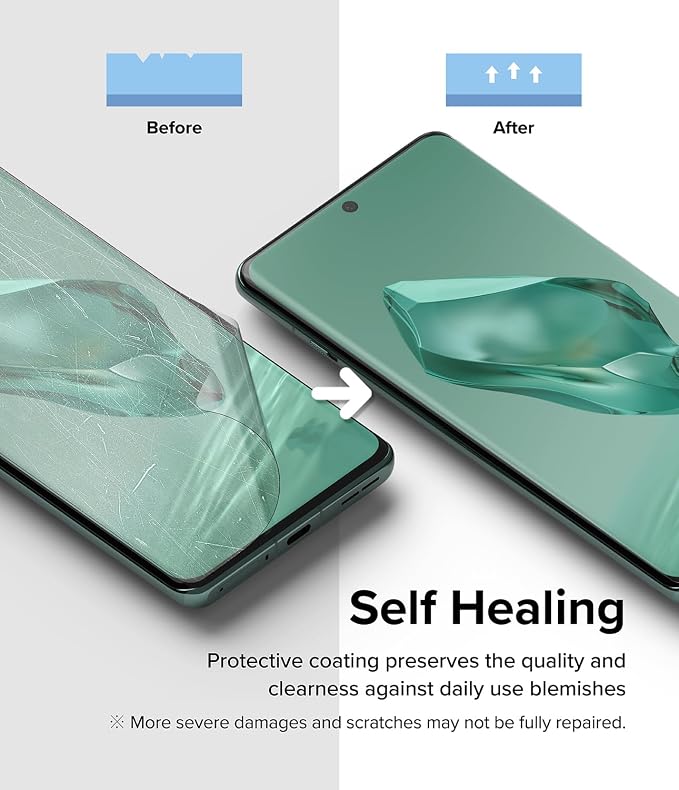 Ringke for OnePlus 12 Screen Protector [Dual Easy 2 Pack] | Self Healing Repair Coating EPU Film 4-Layer Protection Fingerprint-resistant HD Clear Screen Protector