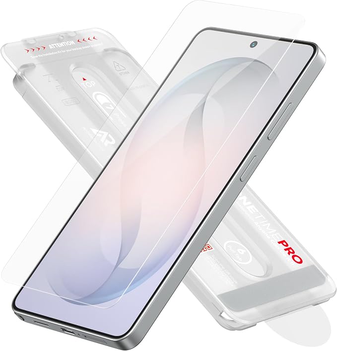 FLOLAB NanoArmour ONETIME PRO for Samsung Galaxy S26 Screen Protector Anti Reflective Tempered Glass Edge to Edge Fingerprint ID Compatible Dust Free Easy to Install