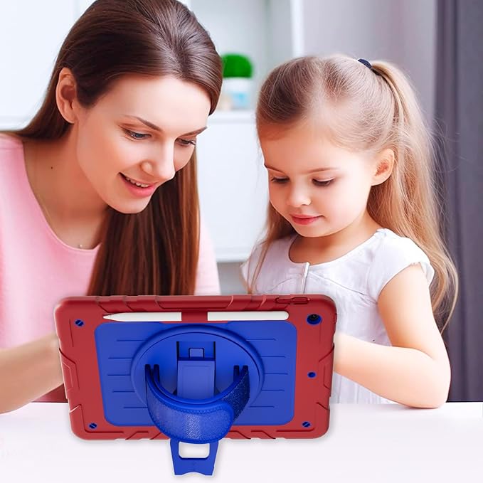 Case for iPad 9th/8th/7th Generation10.2 Shockproof 360 Rotating Stand Shoulder Hand Strap with Pencil Holder for iPad 10.2 inch 2021/2020/2019 Case (Black)