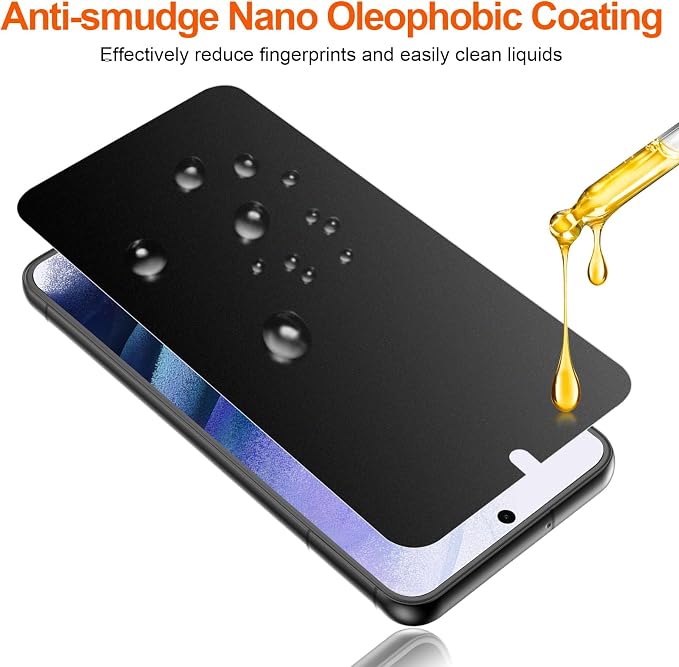 2 Pack 4 Way 360 ° Matte Privacy Screen Protector for Samsung Galaxy S21 6.1 Inch [Not Glass] Anti-Scratch Anti-Glare Support Fingerprint Unlock