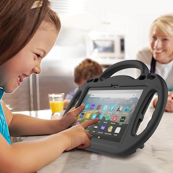 Kid-Proof Case for 8 Inch Tablet(12th/10th Generation 2024/2022/2020 Release) - Durable Shockproof Protective Cover with Shoulder Strap for 8 Plus Tablet Not for iPad Samsung Tablet Black
