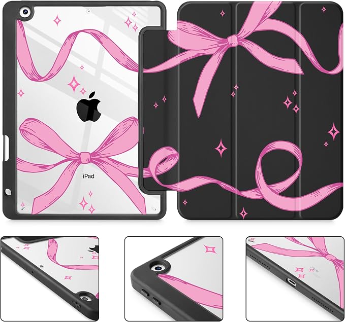 Tuiklol for iPad 10.2 inch 9th / 8th / 7th Gen 2021 2020 2019 Release Case | Built in Pencil Holder - TPU Protection Trifold Stand Stand Clear Back Tablet Cover With Auto Wake/Sleep Blue berries