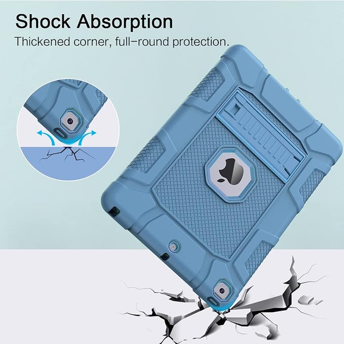 Azzsy Case for iPad 9th Generation/iPad 8th Generation/iPad 7th Generation (10.2 Inch 2021/2020/2019 Model) Heavy Duty Shockproof Rugged Protective Case for iPad 10.2 inch Alpine Green