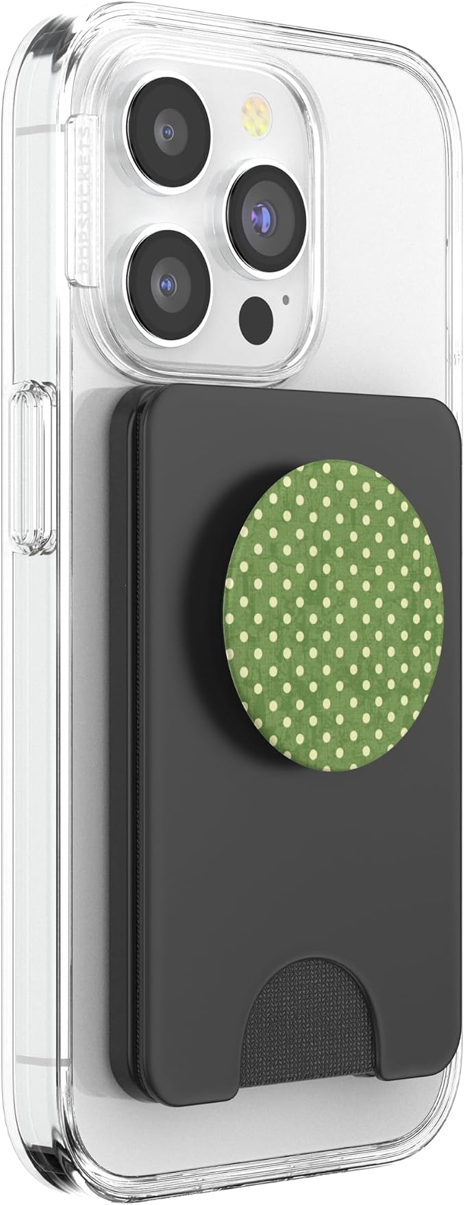 Green and Cream Polka Dot Pattern PopSockets PopGrip for MagSafe