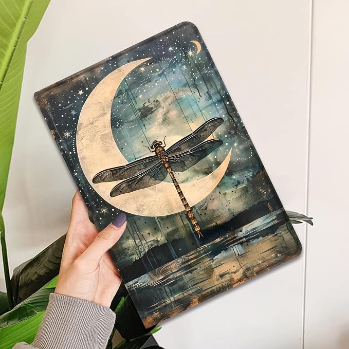 Case for iPad Pro 13 Inch M4 (2024) Slim Multi-Angle Smart Stand Cover with Automatic Sleep/Wake Function for iPad Pro 13 Inch Art Dragonfly
