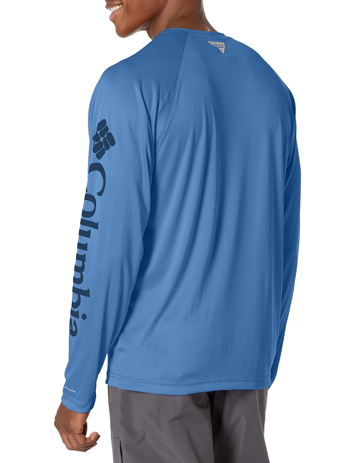 Columbia Men's Terminal Tackle Long Sleeve Shirt, Violet Sea/Carbon Logo, 3X Big
