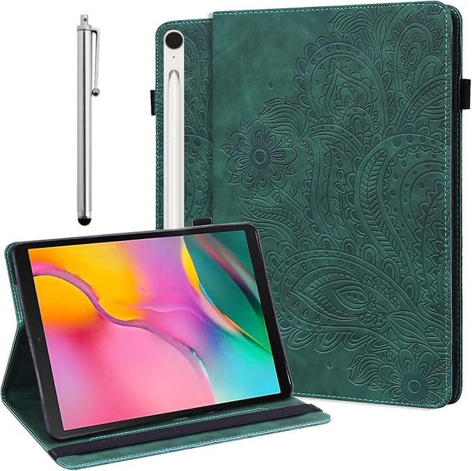 ALILANG Case for Samsung Galaxy Tab S10 Lite/ S10 FE/ S9 FE 10.9 Inch/Tab S9 11 Inch with Stylus Multiple Viewing Angles PU Leather Stand Flip Cover for Galaxy Tab S10 FE 5G Tablet Case -Brown